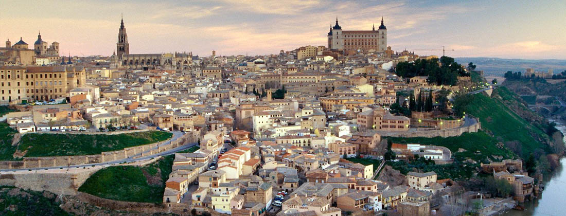 Vista de los alrededores de Madrid atardeciendo